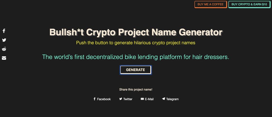Crypto Project Name Generator