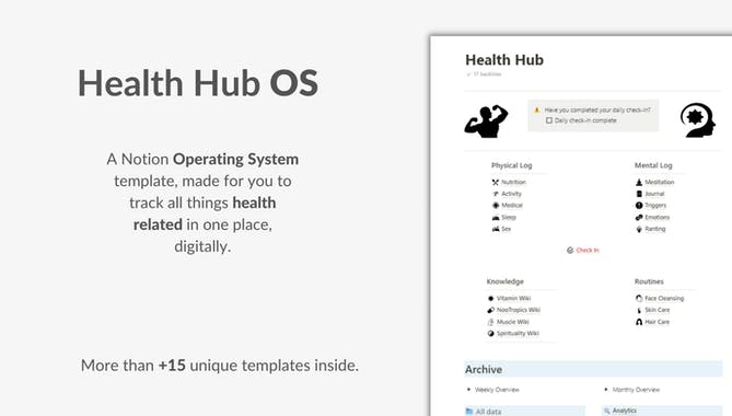 Health Hub OS (Notion Template)