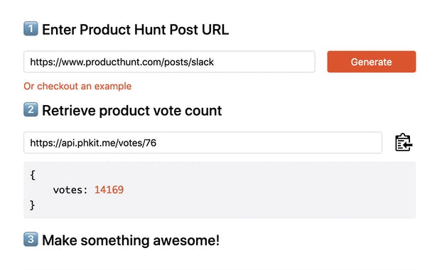 Vote Count for Product Hunt
