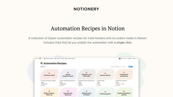 Notionery Automation Recipes