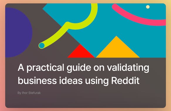 Ideas validation using Reddit