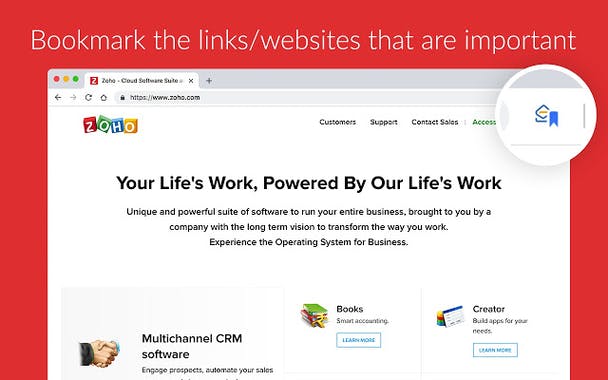 Zoho Mail Bookmarks