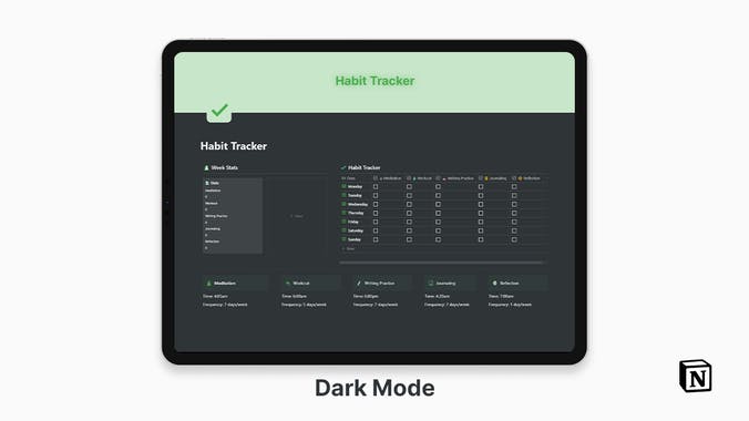 Notion Minimalist Habit Tracker
