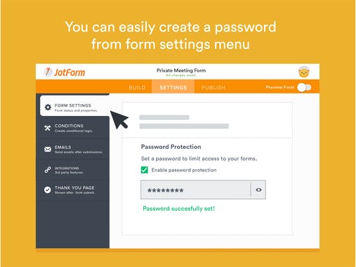Password-protected forms by JotForm