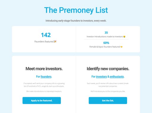 The Premoney List