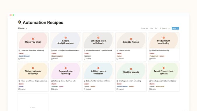 Notionery Automation Recipes