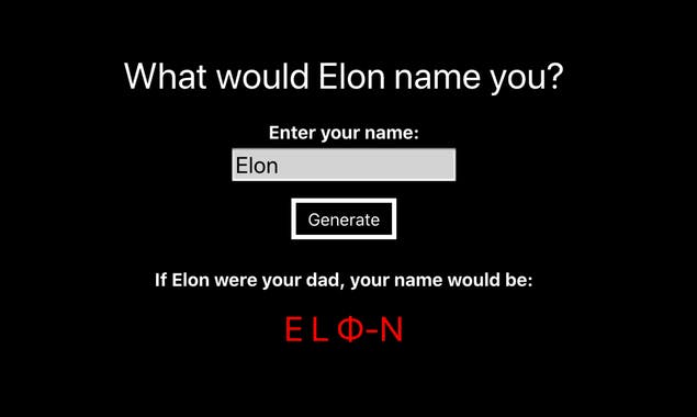 Elon Musk name generator