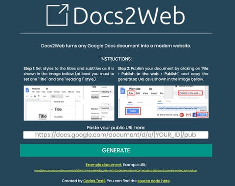 Docs2Web