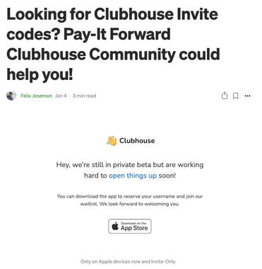 Clubhouse App Invites