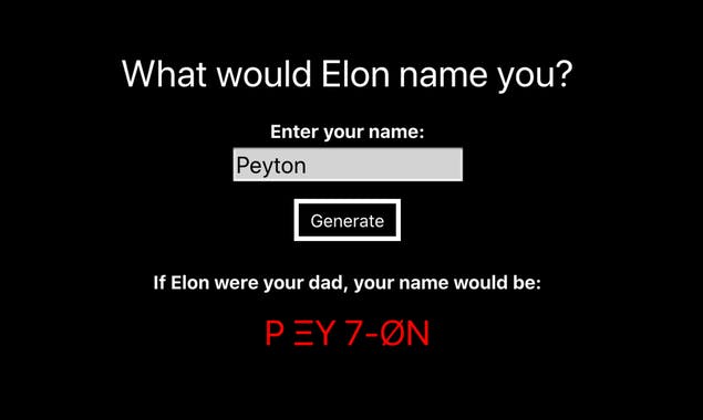 Elon Musk name generator
