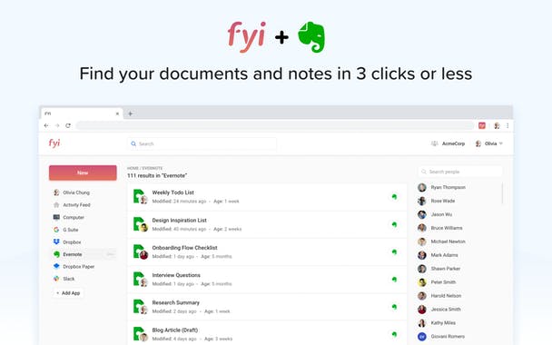 FYI + Evernote