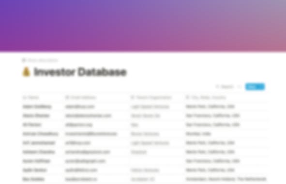 Investor Database for Startup Founders