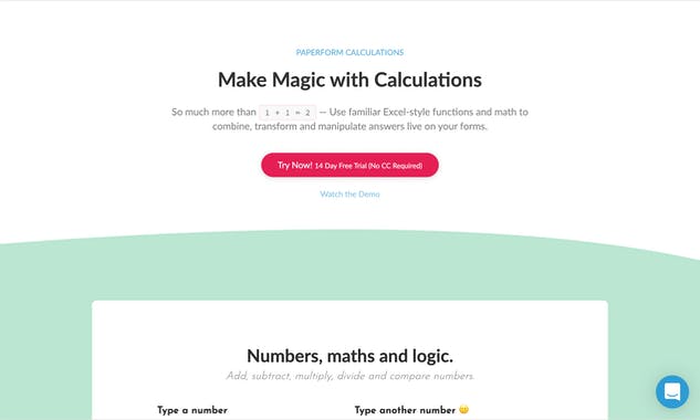Calculations by Paperform