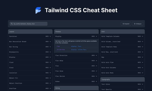 Tailwind CSS Cheat Sheet