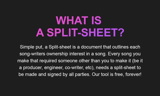 Free Split-Sheet Generator For Musicians