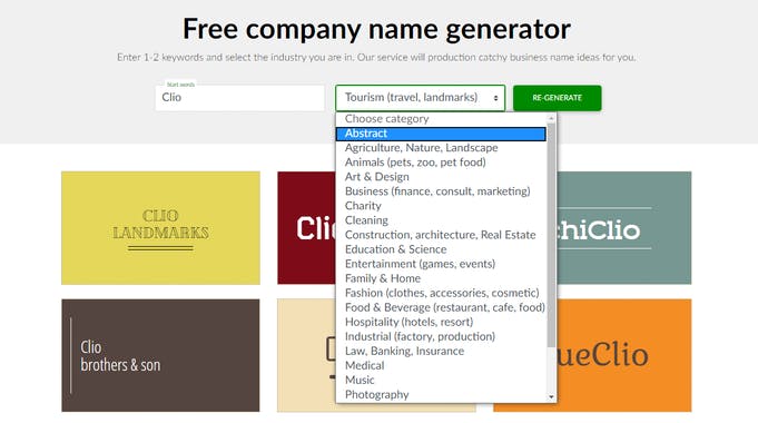 Logaster Company Name Generator