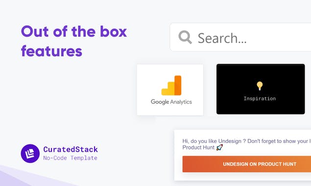 CuratedStack No-Code Template