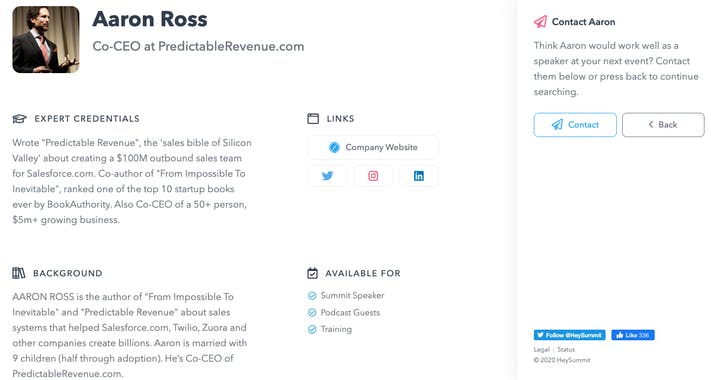 Speaker Directory by HeySummit