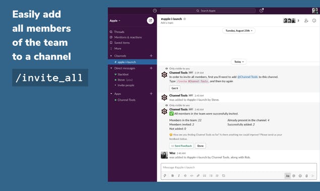 Channel Tools for Slack