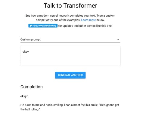 Talk to Transformer