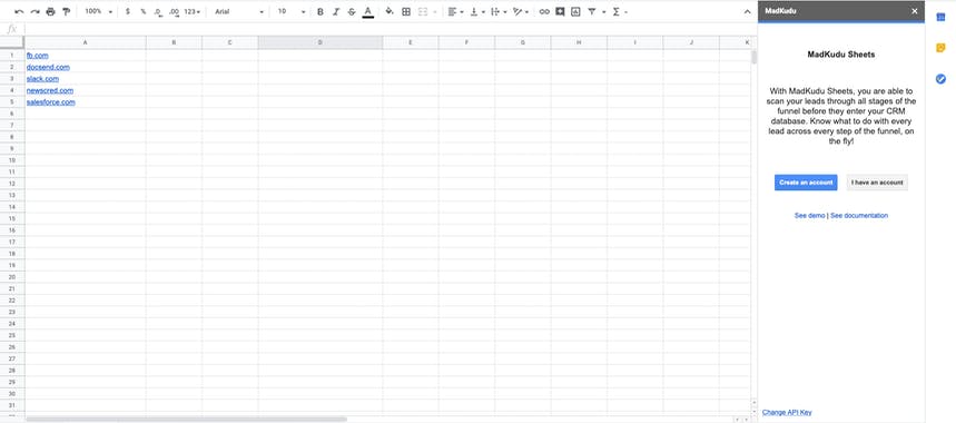 MadKudu for Google Sheets