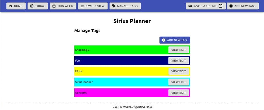 Sirius Planner