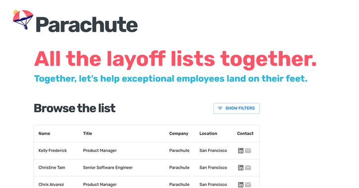 Parachute - All Layoff Lists Together