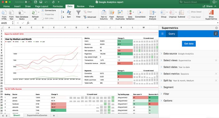 Supermetrics for Excel