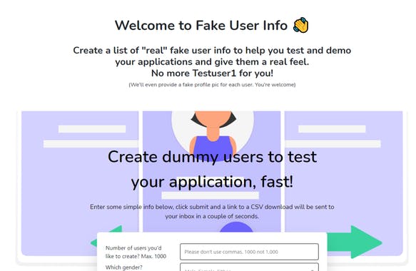 Fake User Info