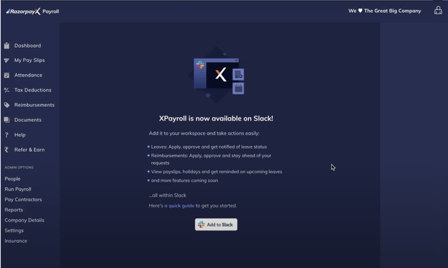 RazorpayX Payroll for Slack