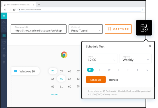 LambdaTest Screenshot Scheduler