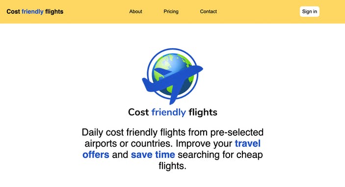 Cost-friendly flights