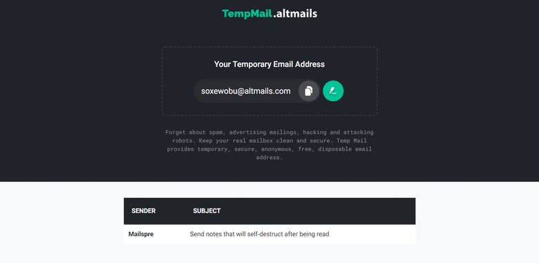 TempMail.altmails