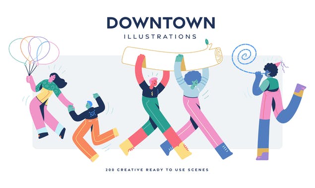 Downtown illustrations