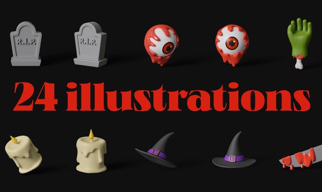 Free 3D Halloween Illustrations