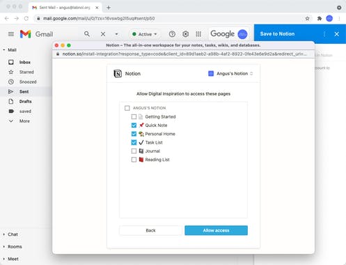 Send Gmail to Notion