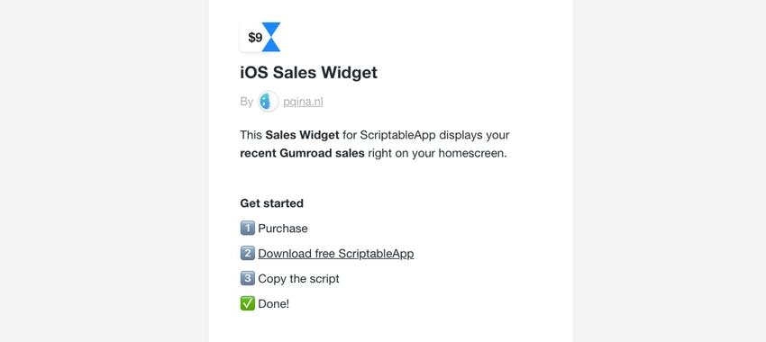 Gumroad Sales Widget for iOS
