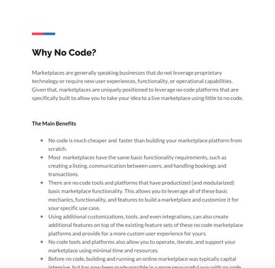 The Guide To No Code Marketplaces