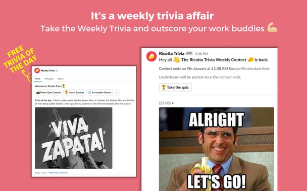 Ricotta Trivia on Slack