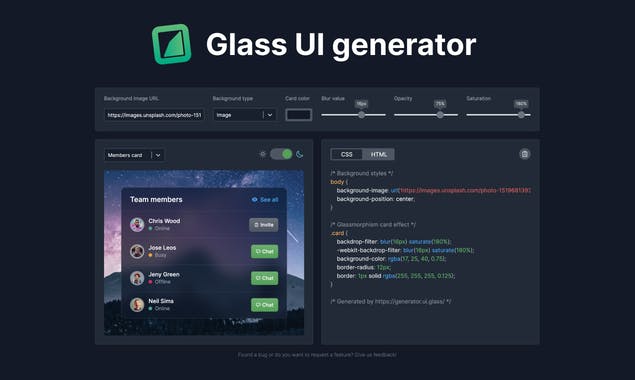 Glass UI Generator