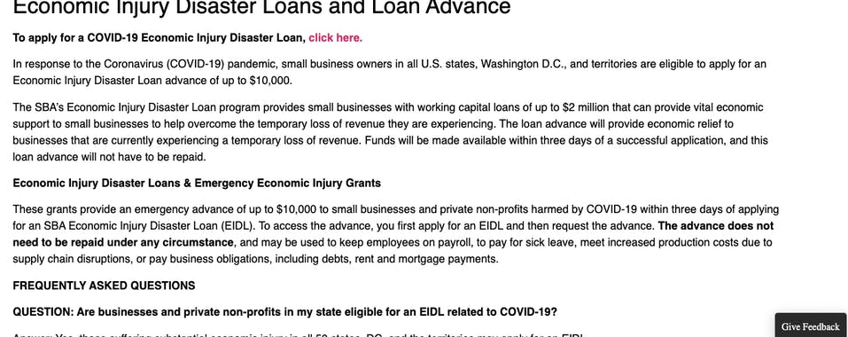 COVID-19 Loan Resources for Startups
