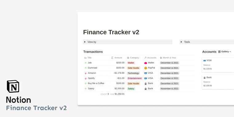 Notion Finance Tracker V2