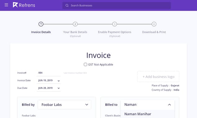 Refrens Invoices