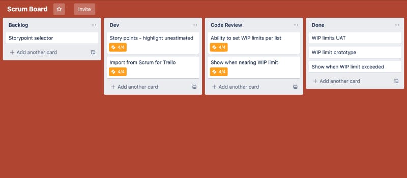 Kanban WIP for Trello