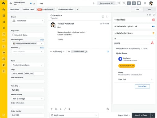 Asana for Zendesk Support