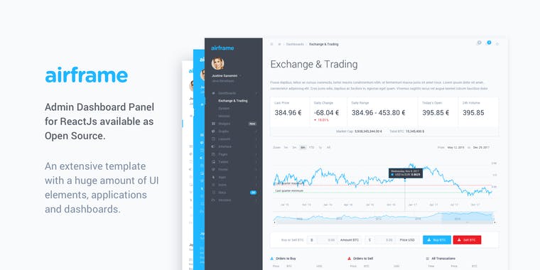 Airframe React Dashboard (Free)