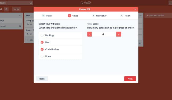 Kanban WIP for Trello