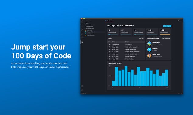 100 Days of Code VS Code Extension