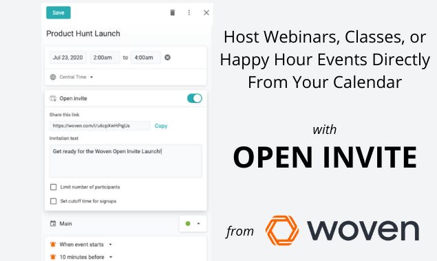 Open Invite by Woven Calendar