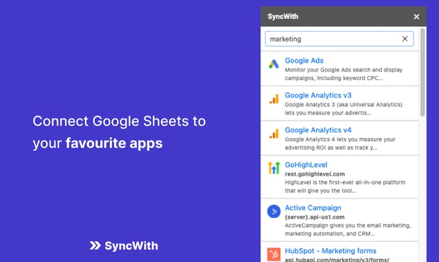 SyncWith for Google Sheets